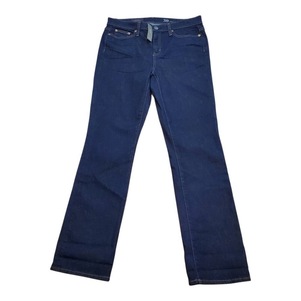 J. CREW Bootcut Blue Jeans Dark-Wash Stretch 5-Pocket Women's SZ 30 Short